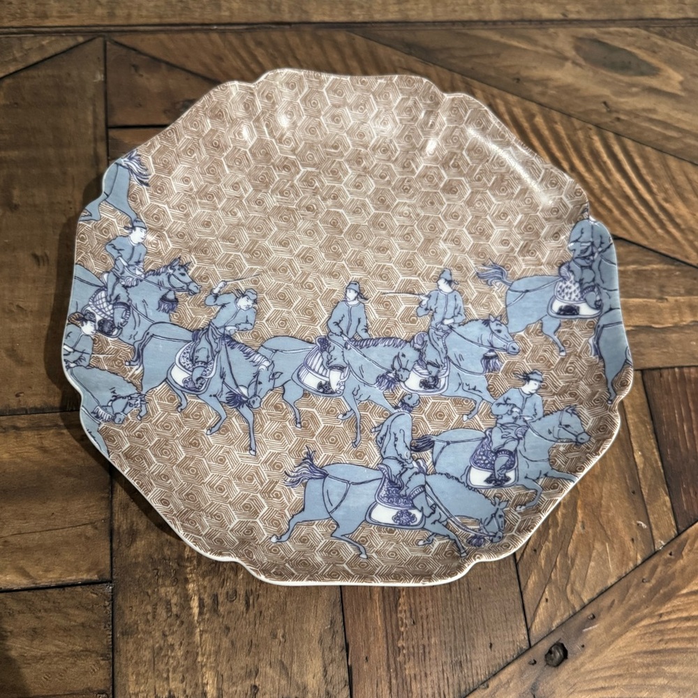 Fitz And Floyd SAMURAI Horseman Japanese Plate 8” Dish Decor 70s Vintage